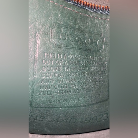 COACH Vintage Casey Bag Leather Crossbody Handbag Dark Emerald Green 80s / 90s - Picture 14 of 14